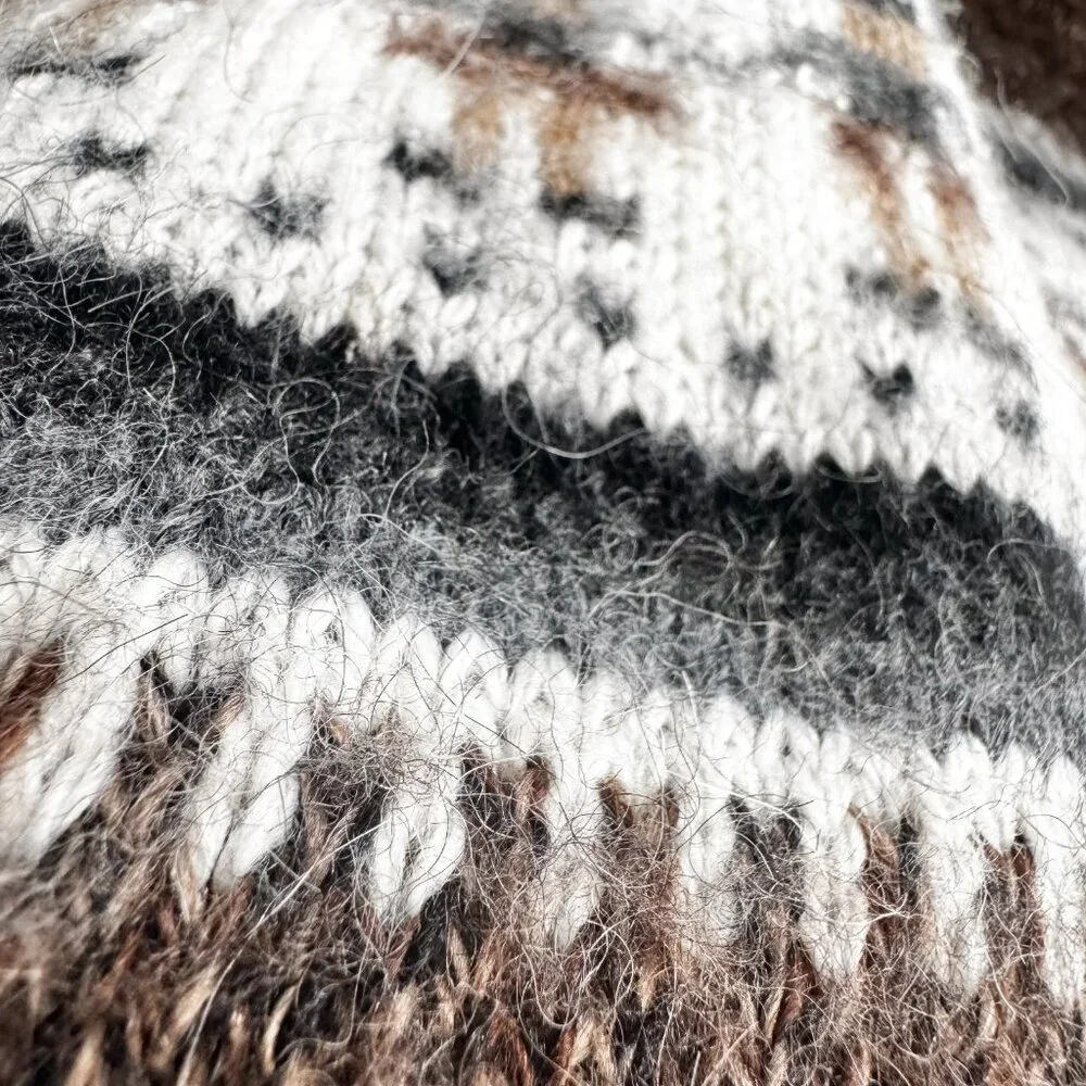 Ethnic Alpaca Wool Blend Handmade Sweater S - Picture 4 of 6